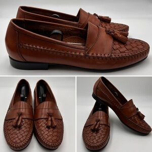 G.H. BASS WEEJUNS WOVEN TASSEL LOAFERS MENS SIZE 10.5 CHESTNUT PREPPY IVY SHOES